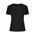thumbnail image 6 of Aloohaidyvio Tops for Women,Womens Solid Round Neck T-Shirt Hollow Loose Short Sleeve Tops, 6 of 6