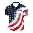 thumbnail image 4 of XDZJLR Polo T Shirts For Men 4Th Of July Independence Day Button Front Print Short Sleeve Tops Theme Tee Casual Wear Big And Tall Mens Golf Shirts S-6Xl, 4 of 4