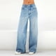 thumbnail image 2 of ZHAOCHENG Pantalones vaqueros acampanados para mujer, de tiro medio, con corte acampanado, informales, holgados, de pierna ancha, elásticos, con bolsillos, 2 of 5