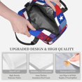 thumbnail image 5 of DouZhe Lunch Bags for Women and Men, Blue Red Tartan Prints Reusable Portable Insulated Cooler Waterproof Lunch Tote Bag for Travel Work School Picnic, 5 of 7