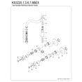 thumbnail image 3 of Kingston Brass KS3223BEX Essex Double-Handle Wall-Mount Bridge Kitchen Faucet, Antique Brass, 3 of 4