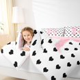thumbnail image 3 of Manfei Pink Dreamy Bowtie Twin Comforter Sets,Cartoon Monogrammed R Print Bedding Set,Pink Reversible,2pcs,1 Comforter and 1 Pillowcase, 3 of 7