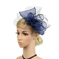 thumbnail image 2 of IDALL Fascinators Hats Tea Party Hats Women's Headwear Retro Party Party Dinner Headwear Flower Hat Bride Headwear European And American Headwear Flower Party Hats Fascinator Headband Navy One Size, 2 of 4