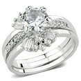 thumbnail image 1 of 3W1558 - Anneau en Laiton Rhodié avec AAA Grade CZ en Clair, 1 of 6