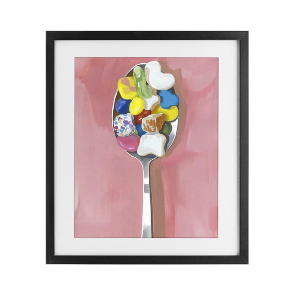 Stupell Industries Contemporary Nostalgic Fun Breakfast Spoon Black Framed Print Under Glass, 13 x 16, by The Prints Vibe