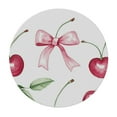 thumbnail image 4 of Autua Cherries Bows Ribbons Round Tablecloth Stain Resistant Washable Indoor Outdoor Tablecloth Wedding Party Waterproof Fabric 31"-35, 4 of 8