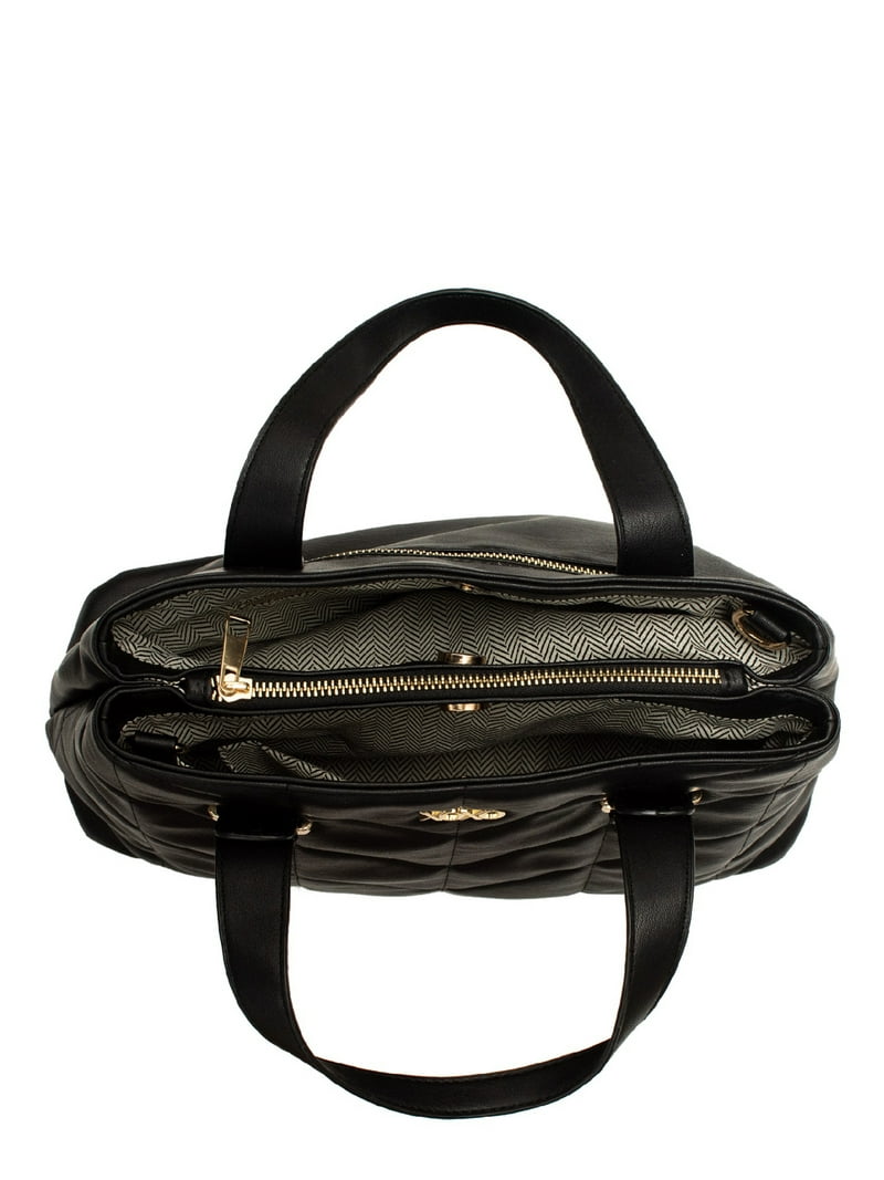 xoxo_fashon_love_　バック XOXO Black Chevron Vegan Leather Satchel Bag - Spacious