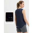thumbnail image 2 of BALEAF Women's Sleeveless Workout Tops Athletic Racerback Tank Top High Neck Yoga Running Shirts Loose Fit Gym Tennis Navy Blue XL, 2 of 6