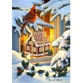 thumbnail image 1 of Toland Home Garden 1012246 Gingerbread Cardinal House Flag (28 x 40-Inch), (28" x 40"), Multi, 1 of 1