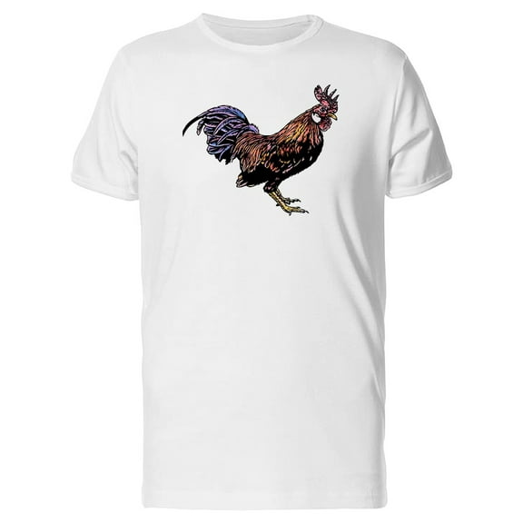 Watercolor Grunge Rooster Tee Men's -Image by Shutterstock