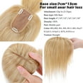 thumbnail image 4 of Benehair 100% Real Remy Human Hair Extensions Clip In Hairpiece Topper with Bang Toupee Women Hair Loss Silk Base Highlight Blonde Hair, 4 of 9