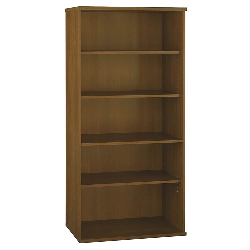 Open Double Office Bookcase in Warm Oak - Series C