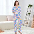 thumbnail image 4 of FORMRS Womens Pajama Set Long Sleeve Top and Pants with Pockets Soft Comfy Lounge Sleepwear, Sizes S-2XL, Playful Daisy, 4 of 7