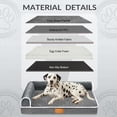 thumbnail image 5 of Exclusivo Mezcla Large Orthopedic Dog Bed, Luxury Striped Jacquard Pet Bed Sofa, Waterproof and Washable, 42"×28", Grey, 5 of 10