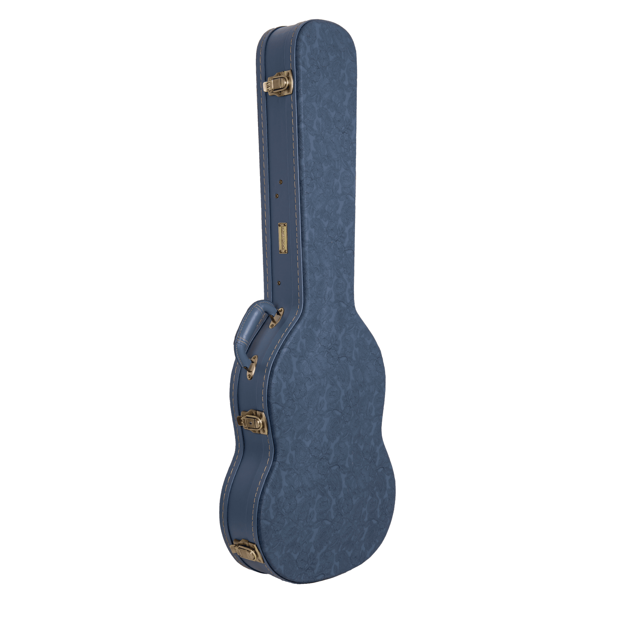 Crossrock Relief Series - Premium Wooden Case for SG Electric Guitars, featuring a Highly Textured Surface and Mink Imitation Fleece Interior - Smoke Blue