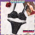 thumbnail image 1 of Bikini De Diamantes De Imitación Sexy Encaje Ropa Interior De Las Mujeres Tanga Lencería Conjunto De 2 Piezas Push Up Ajustable Sujetador Sui Gao Jiahui unisex, 1 of 2