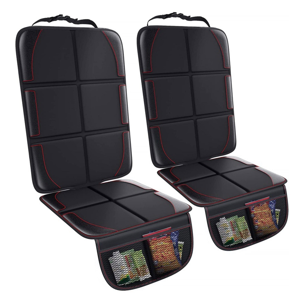 Car Seat Protector Waterproof Non Slip Thickened Padding Automotive Seat Cover Mat with Mesh Pockets for Child Baby Pets