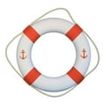 thumbnail image 2 of Handcrafted Decor  Classic White Decorative Anchor Lifering with Red Bands- 6 in., 2 of 3
