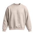 thumbnail image 5 of WIZUTIZ Men's Waffle Knit Crewneck Sweatshirt Drop Shoulder Oversized Long Sleeve Pullover Top For Fall Winter, 5 of 6