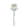 thumbnail image 3 of Rosec Jewels Freshwater Pearl Solitaire Ring with Diamond Side Stones (8 mm, 8 Carat), 925 Sterling Silver, US 6.50, 3 of 8