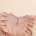 thumbnail image 5 of Beilxfa Baby Girl Clothes Outfits Infant Summer Bowknot Ruffle Sleeveless Jumpsuit Cotton Linen Newborn One-Piece Rompers with Headband, 5 of 8
