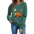 thumbnail image 5 of VKOYWKM Oversized Halloween Sweatshirts Women Pumpkin Graphic Sweatshirts Crewneck Long Sleeve Fall Sweatshirt Vintage Spooky Halloween Pullover Sweatshirts, 5 of 8