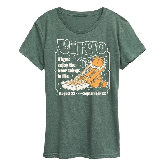 Garfield - Virgo Garfield Astrology - Womens Short Sleeve Graphic T-Shirt