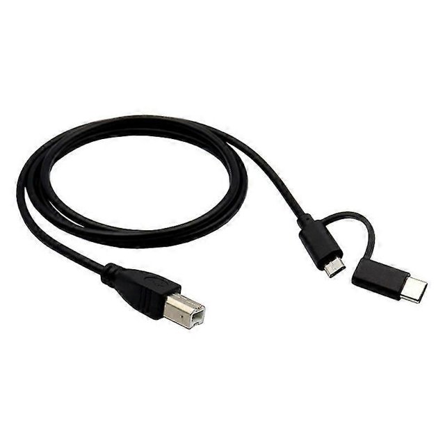 Cable OTG de teléfono inteligente a impresora, cable micro USB y tipo C a USB-B, cable de datos
