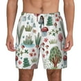 thumbnail image 3 of Uemuo Frog and Forest Plants Pattern Mens Swim Trunks Quick Dry Board Shorts with Mesh Lining, Stretch Beach Shorts Quick Dry No-Chafing Board Shorts-Medium, 3 of 9