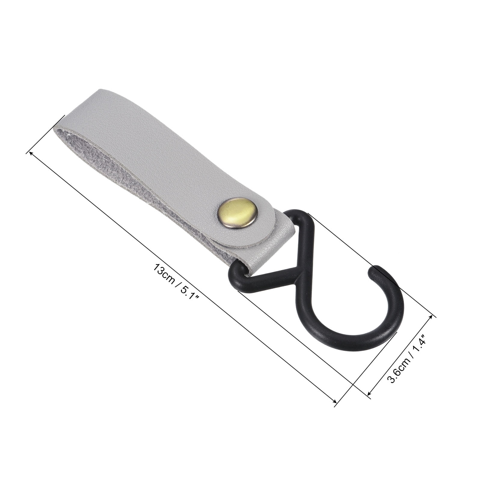 Unique Bargains PU Leather S Shelf Hooks Camping Hook Hanger Plastic Outdoor Grey