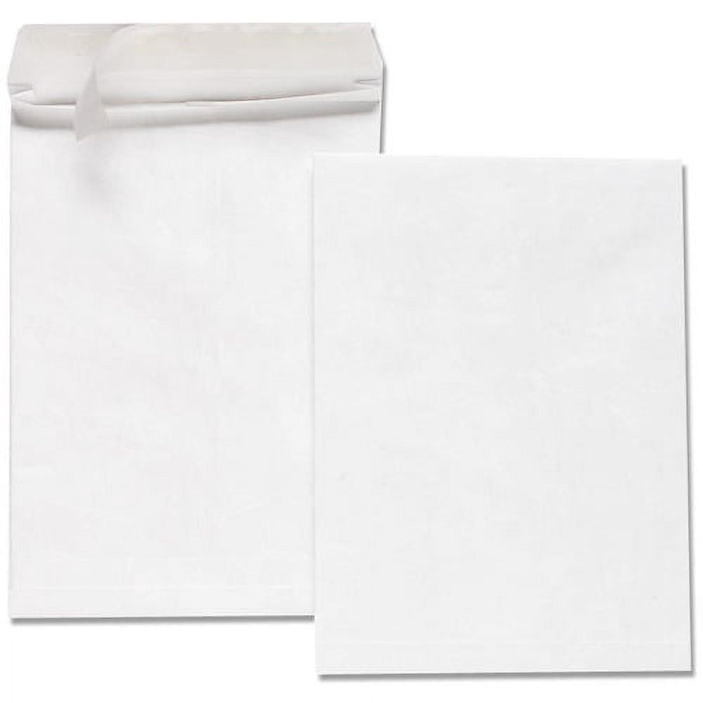 Quality Park Tyvek Plain Expansion Envelopes Expansion - 10" Width x 13" Length - 1 1/2" Gusset - 14 lb - Self-sealing - Tyvek - 100 / Carton - White