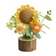 thumbnail image 1 of Ramo de flores de ganchillo hecho a mano, adorno de mesa, tejido y decorativo de madera para el escritorio del hogar, 1 of 8