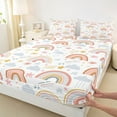 thumbnail image 3 of Castle Fairy Preppy Kids Teens Cartoon Rainbow Twin Sheet Sets,Kawaii Starry Sky Bedding, 3 of 7