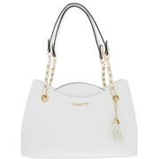 Jessica Simpson Womens Malena Faux Leather Scalloped Tote Handbag