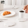 thumbnail image 4 of Radicaln White Marble Coasters Set of 6 Handmade 3.5 inch Star Coasters for Drinks, Elegant Coaster Set with Holder for Dining and Coffee Tables, 4 of 7