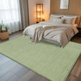 thumbnail image 5 of Green 5x7 Area Rugs, Farmhouse Burlap Solid Green Color Modern Linen Texture Non-Skid Rubber Backing Large Rectangle Rugs - Living Room Bedroom Home Office, Indoor Floor Mat Carpets Washable Rug, 5 of 9
