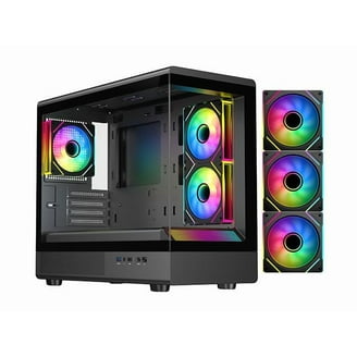 DIYPC ARGB-Q01-Bk Black USB3.0 Tempered Glass Micro ATX Gaming