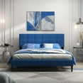 thumbnail image 4 of Costway Queen Upholstered Platform Bed Mattress Foundation Button Tufted Headboard Blue, 4 of 10