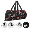 thumbnail image 5 of Xecao Red Mushrooms print Round Travel Duffel Bag is a foldable gym bag with an inner pocket, perfect for travel sports, 5 of 8