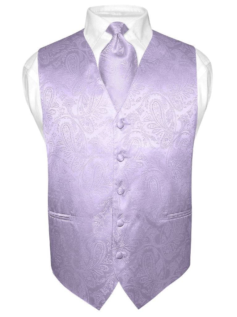 New formal Men's micro fiber pretied bow tie & hankie set paisley lavender prom 
