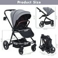thumbnail image 2 of Cochecito plegable para bebé con asiento alto, carrito convertible para recién nacido y niño pequeño, respaldo reversible, cesta y portavasos, 2 of 7