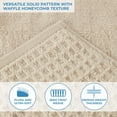 thumbnail image 6 of Superior Zero Twist 6-Piece Cotton Hand Towel Set, Waffle Border Ultra Doft Quick Dry Towels, Ivory, 6 of 13