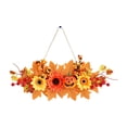 thumbnail image 2 of Fall Wall Hanging Decor, Halloween Thanksgiving Floral Pendant, Artificial Pumpkin Sunflower Maple Leaf Decoration, Door Entrance Hanging Ornament, Autumn Home Decor, 2 of 6