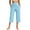 13A# Sky Blue, variant on Huankd Capri Pants For Women Wide Leg Yoga Pants Plus Size Petite Pants High Waisted Dress Pants Loose Dressy Casual Cropped Pants Stretchy Summer Tummy Control Leggings With Pocket Beige M 19"