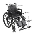 thumbnail image 3 of McKesson Wheelchair with Swing-Away Footrests, Detachable Arms - 16 in Seat, 1 Ct, 3 of 4