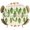 Off White, variant on Green Botanical Round Tablecloth 36-44 Inch Round Fitted Table Cloth with Elastic Edge, Acorn Spring Summer Plant Leaves Waterproof Table Cover Protector for Outdoor Picnic Party Dining