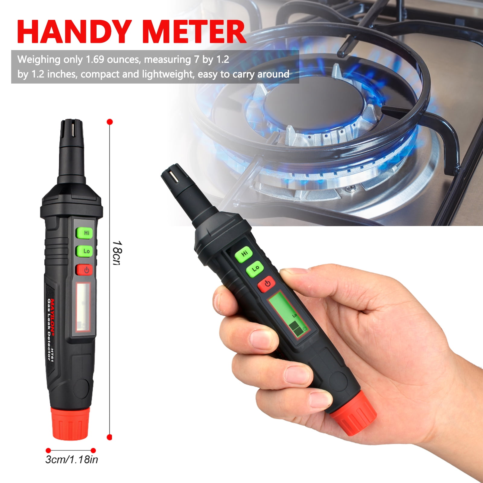 MAYILON Pen Type Portable Gases Detector Combustible Leakage Detecting Tool Audible Alarm Function Methane Propane Gases Leakage Detection Home Safety Detector for All Kinds of Combustible Gases