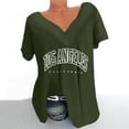 thumbnail image 2 of Blusas de Manga Corta para las Mujeres con Cuello en V Impreso Suéter Casual Top, Blusas para las Mujeres Casual, 2 of 4