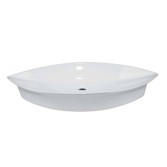 Renovators Supply Blink 31 3/4" Oval Countertop Vessel Bathroom Sink White Heavy Duty Perfect for Large Vanity Top