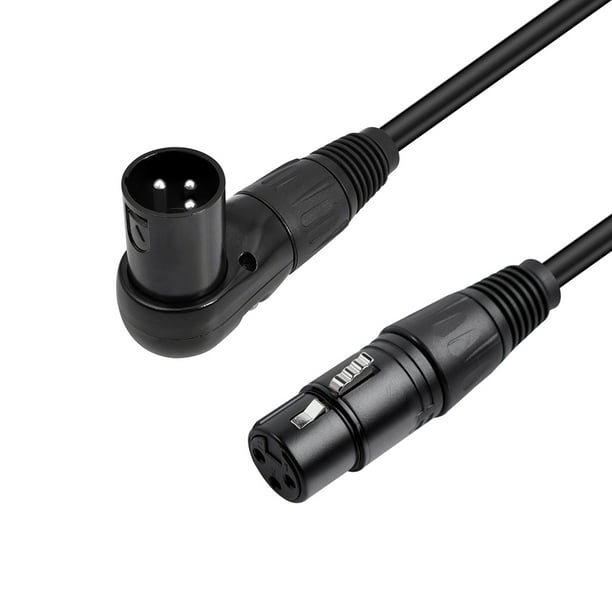 Cable Micrófono XLR Ángulo Recto 0 3 M A Pines Audio 90 Grados
